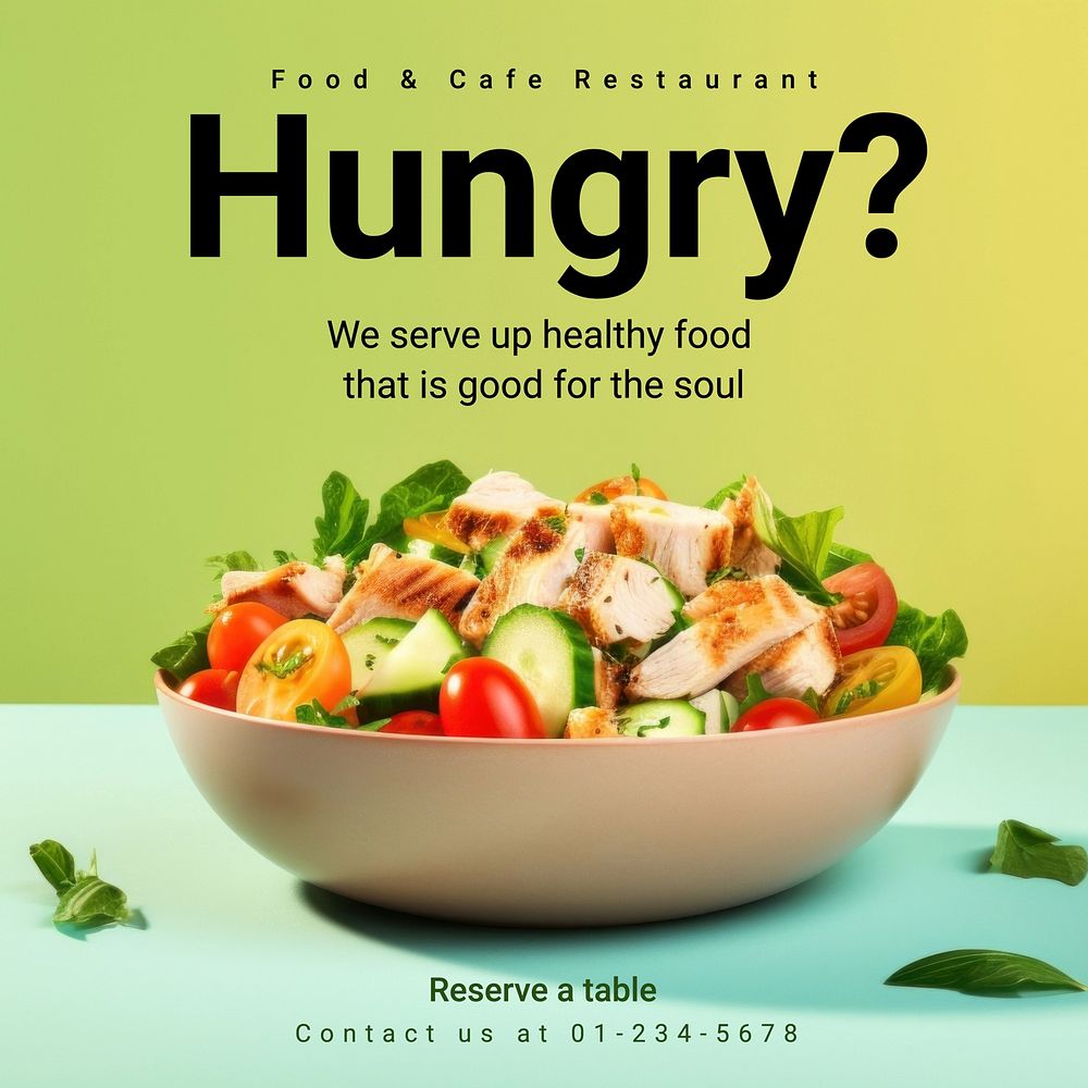 Healthy food Instagram post template  