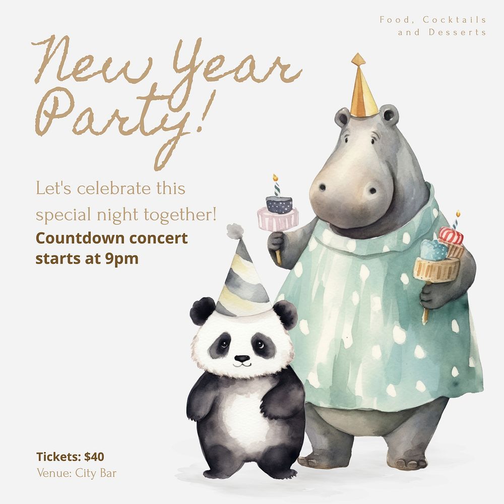 New Year party Instagram post template