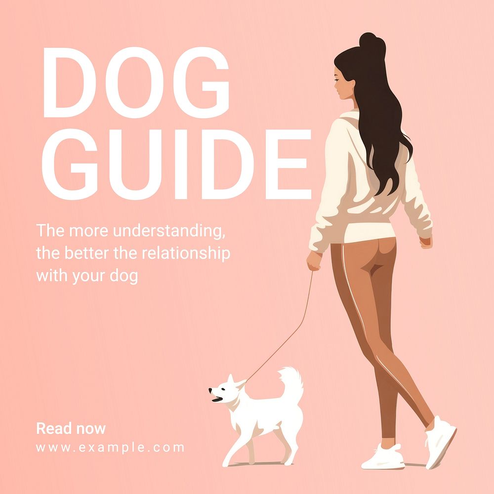 Dog guide Instagram post template  