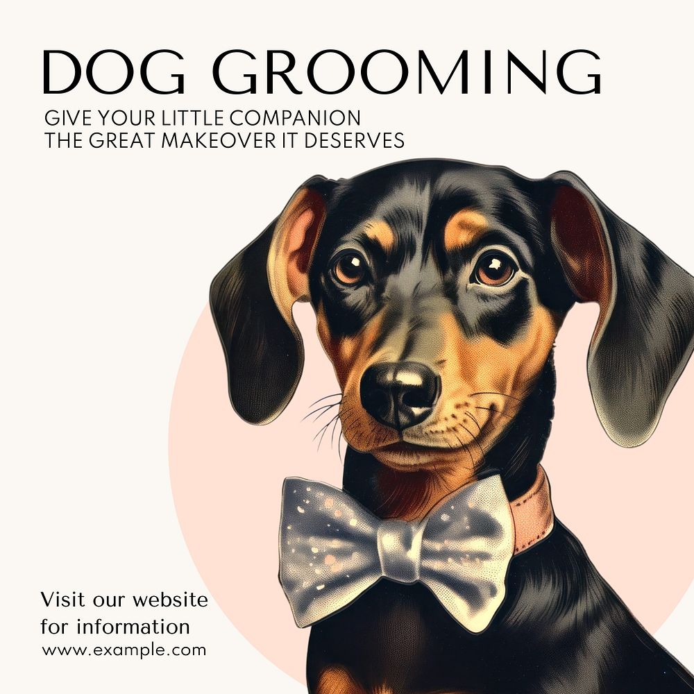 Dog grooming Instagram post template
