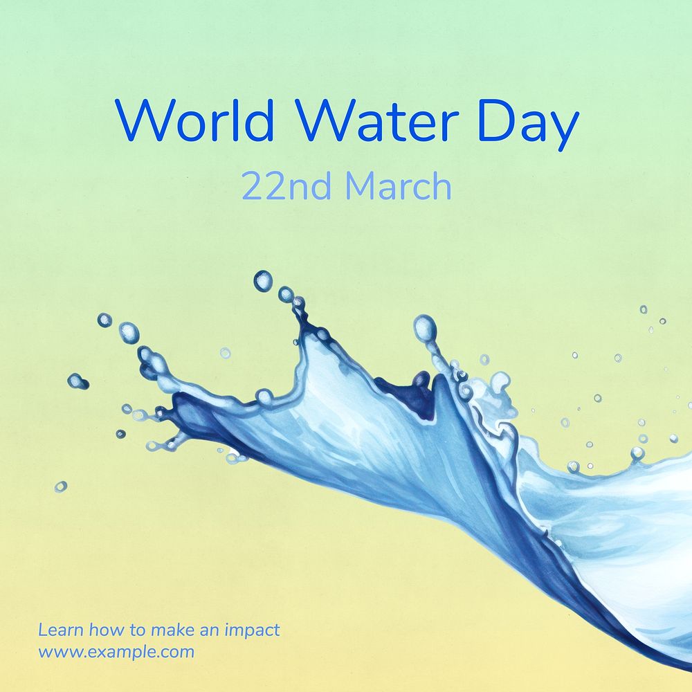 World water day Instagram post template