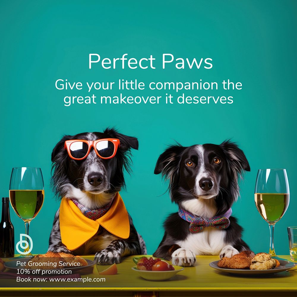 Pet grooming service Instagram post template