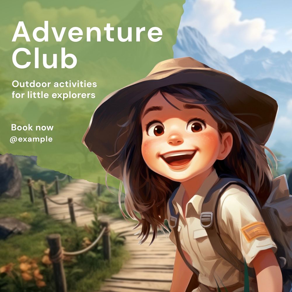 Kids adventure club Instagram post template