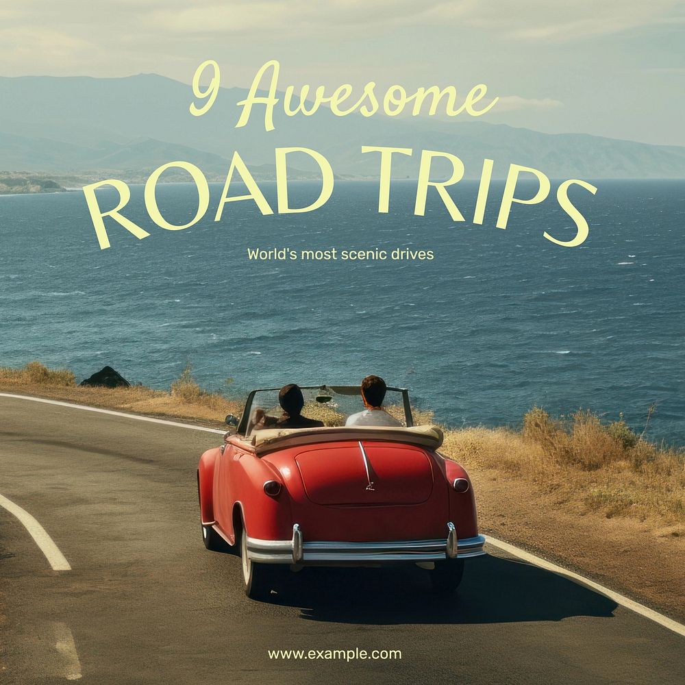 Awesome road trip Instagram post template