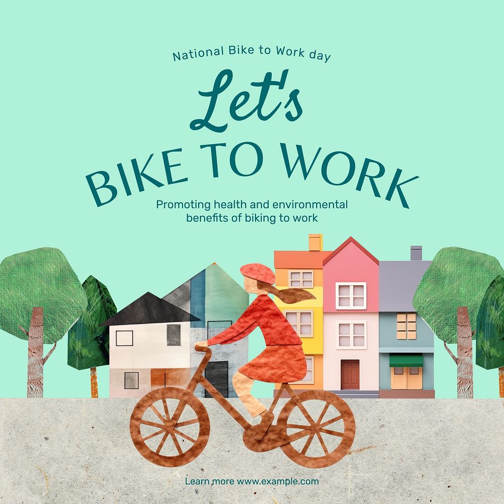 Bike to work Instagram post template