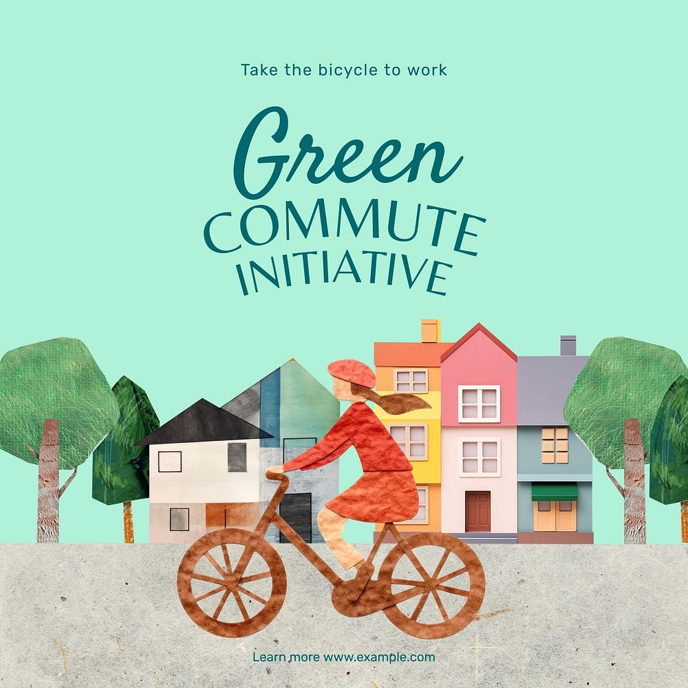 Green commute initiative Instagram post template