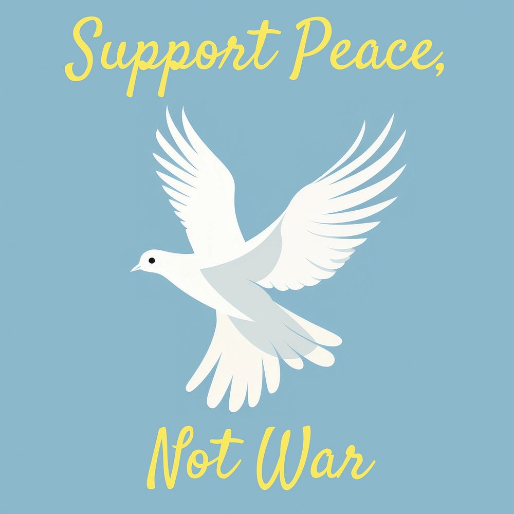 Support peace, not war quote Instagram post template