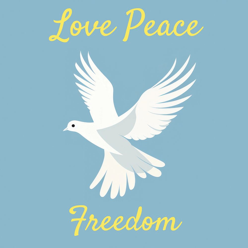 Peace, love & freedom quote Instagram post template