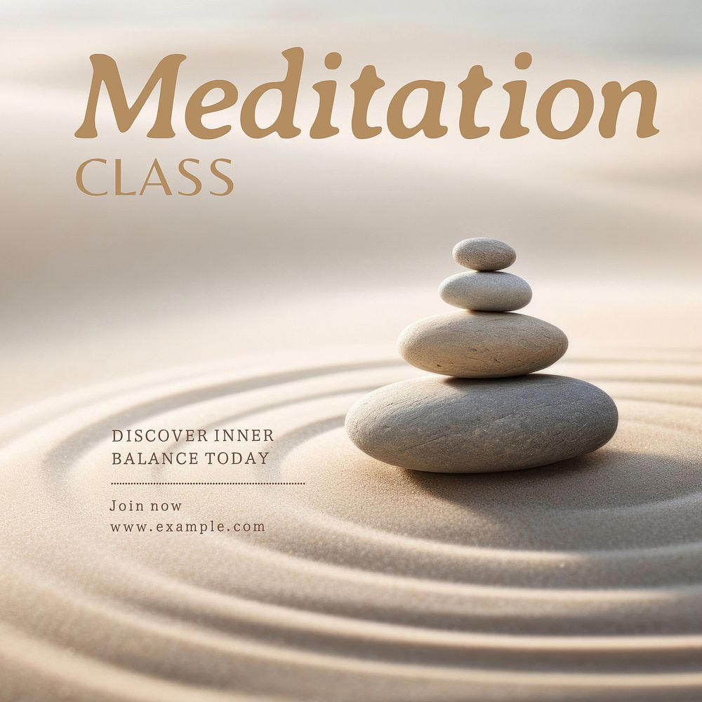 Meditation class Facebook post template