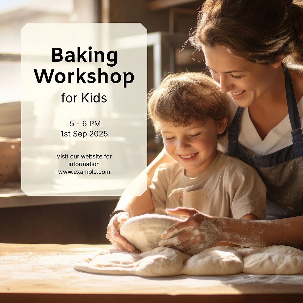 Baking workshop Instagram post template