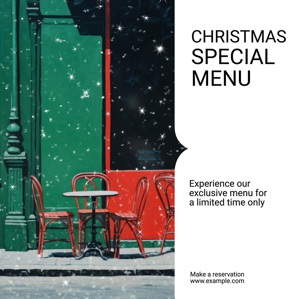 Christmas special menu Instagram post template  