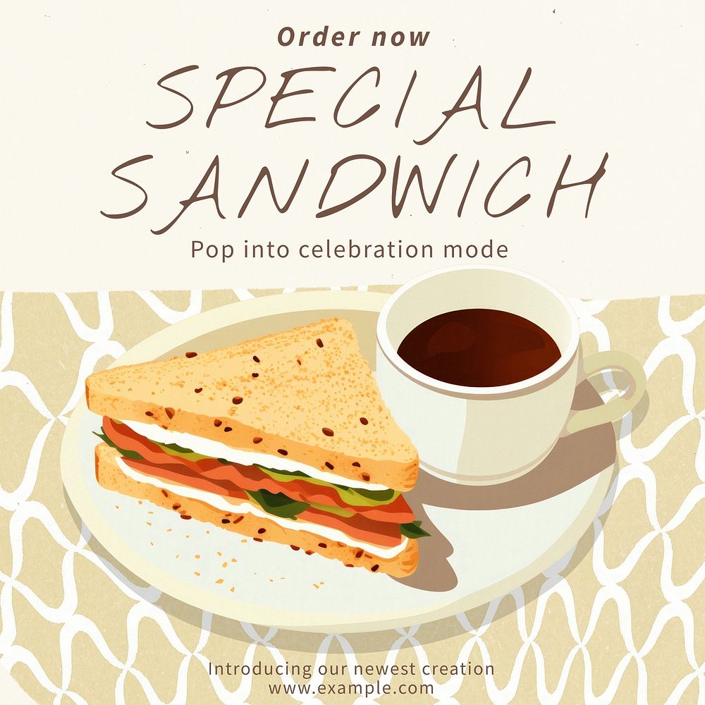 Special sandwich Instagram post template