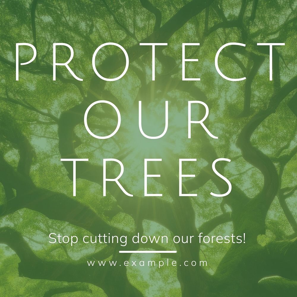 Protect our trees Facebook post template