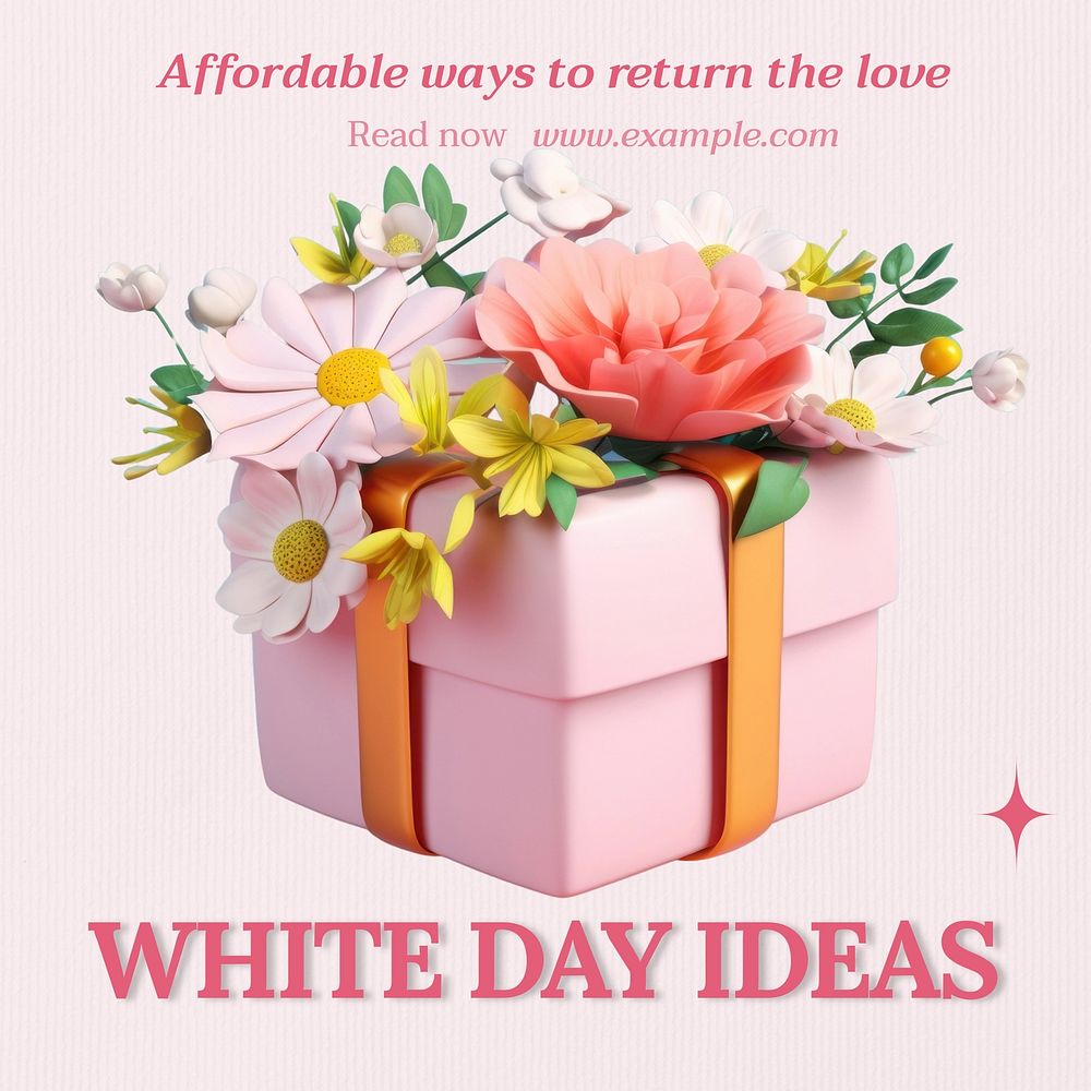White day ideas Facebook post template