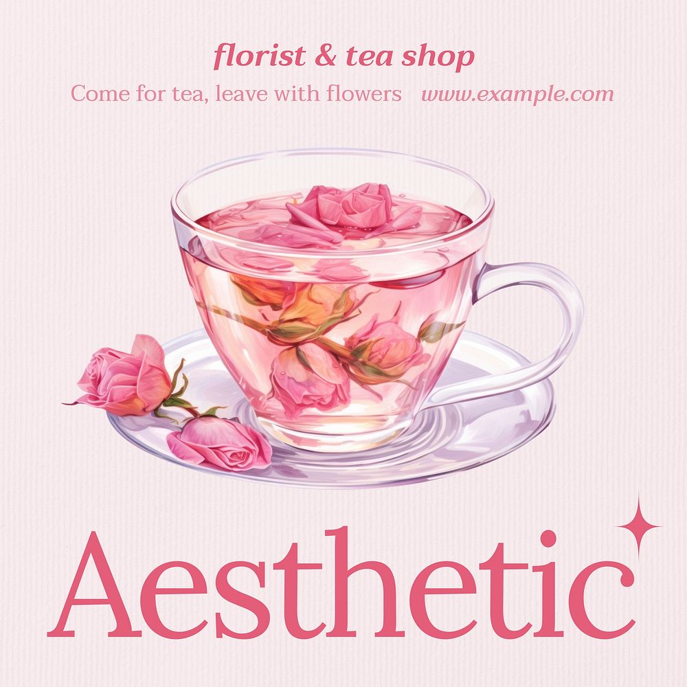 Florist and tea shop Instagram post template
