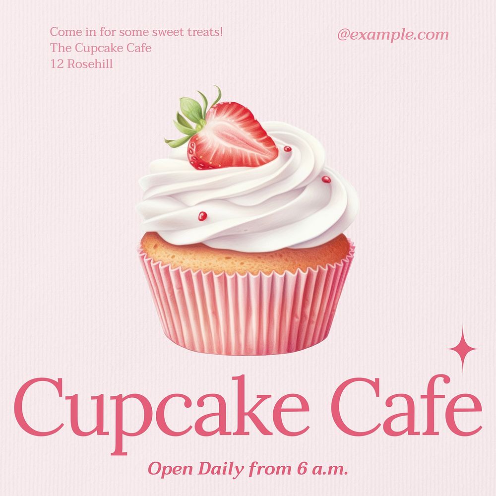 Cupcake cafe Instagram post template