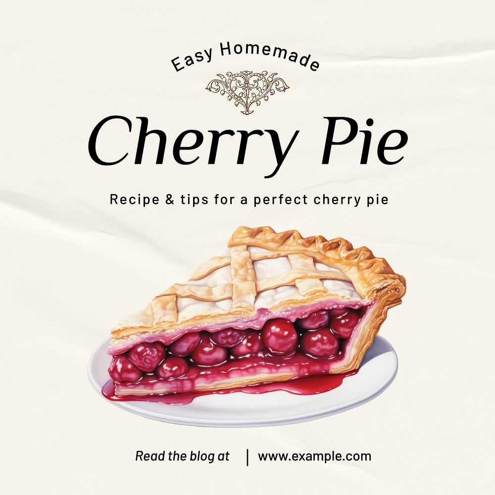 Cherry pie Instagram post template