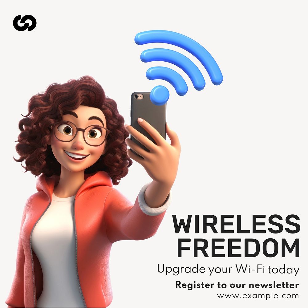 Wireless freedom Instagram post template