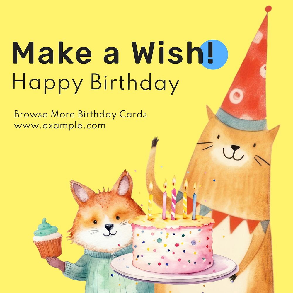 Birthday card wish card template