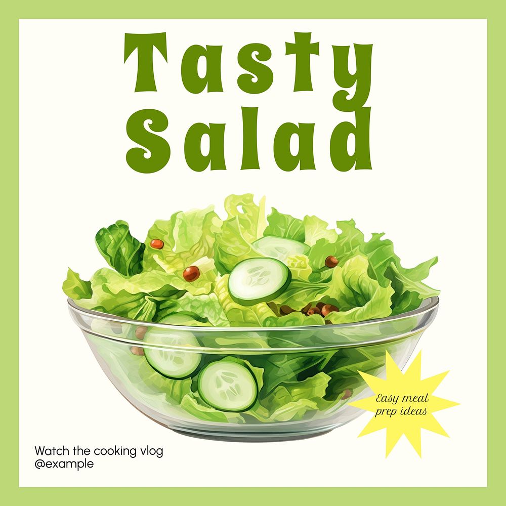 Salad prep Instagram post template  