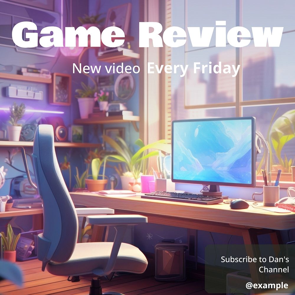 Game review Instagram post template