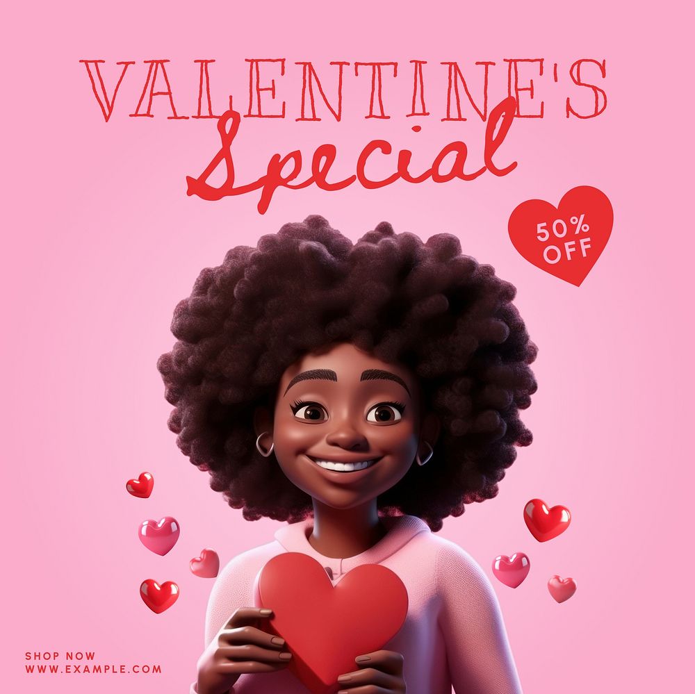 Valentine's special Instagram post template  