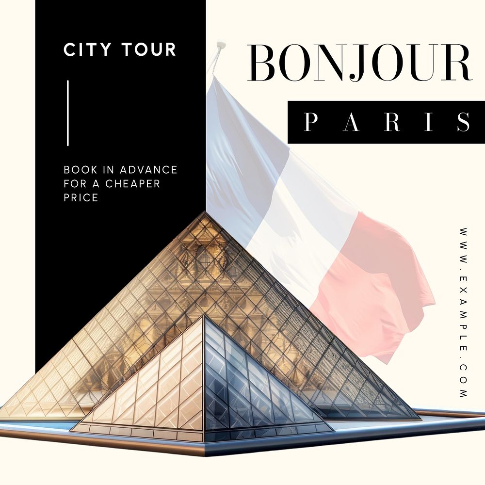 Paris travel Instagram post template