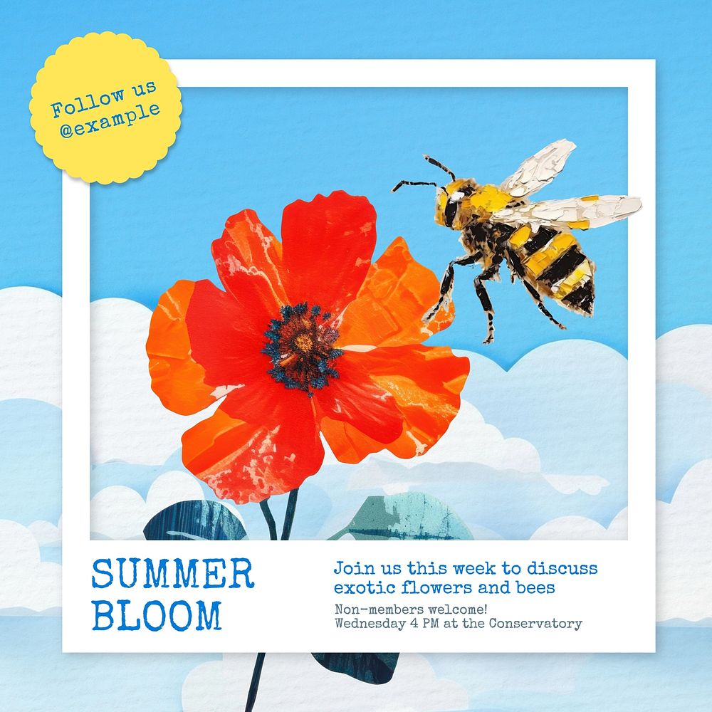 Summer bloom Instagram post template