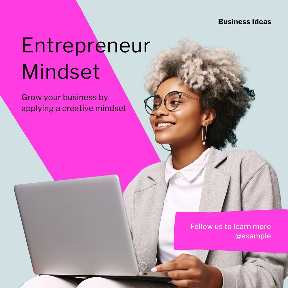 Entrepreneur mindset Instagram post template
