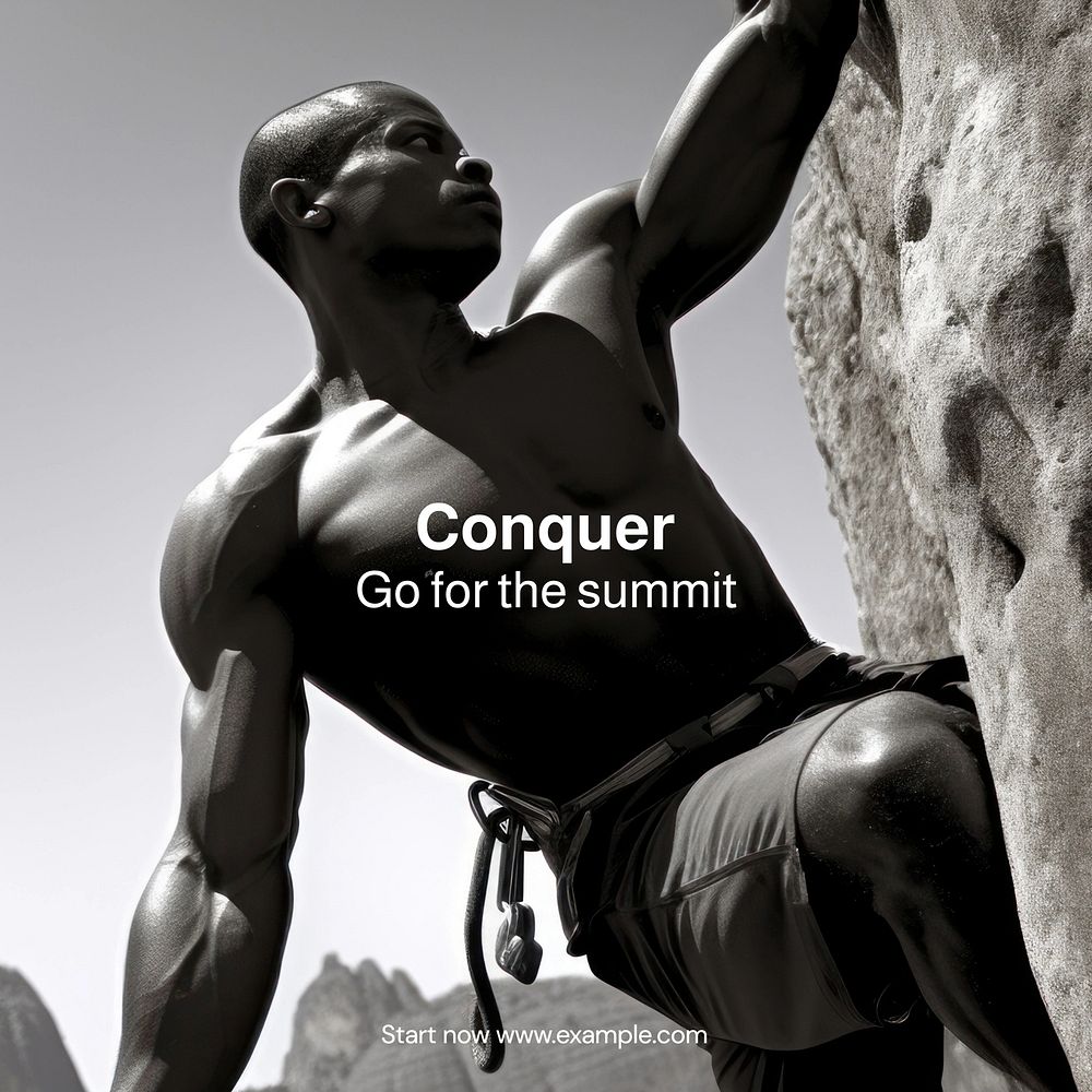 Conquer the summit Facebook post template