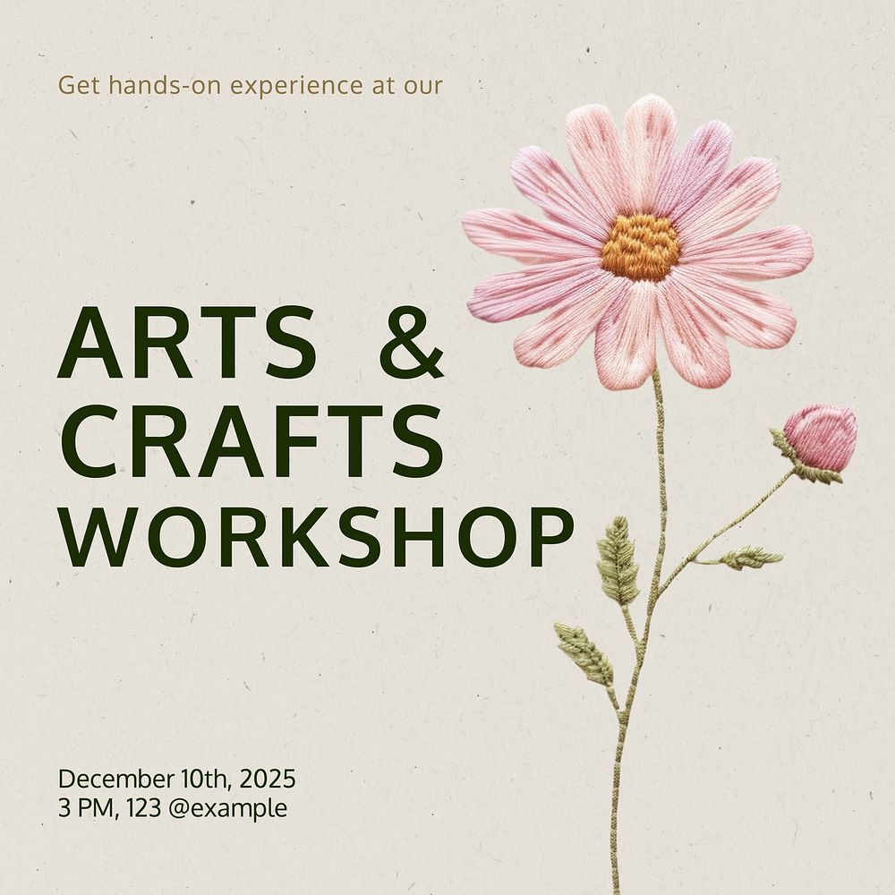 Art crafts workshop Instagram post template
