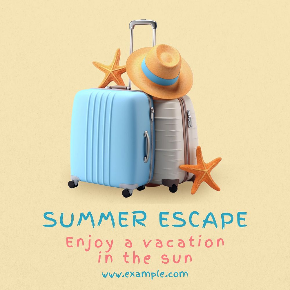Summer escape Facebook post template