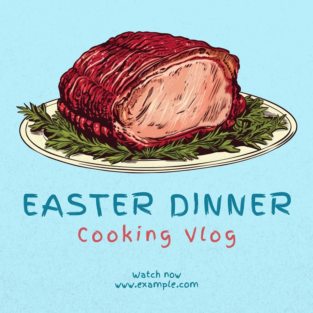 Easter dinner vlog Facebook post template