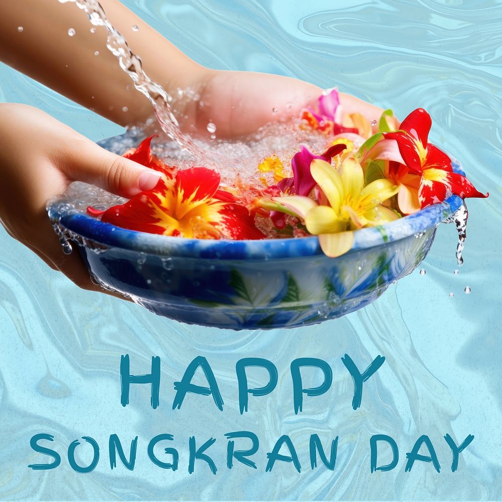 Happy Songkran Day Instagram post template