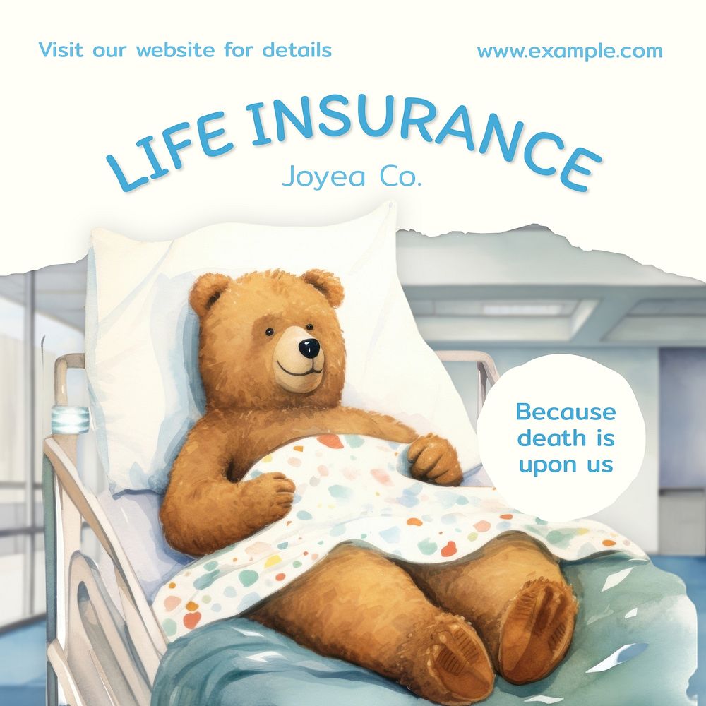 Life insurance Instagram post template, editable text
