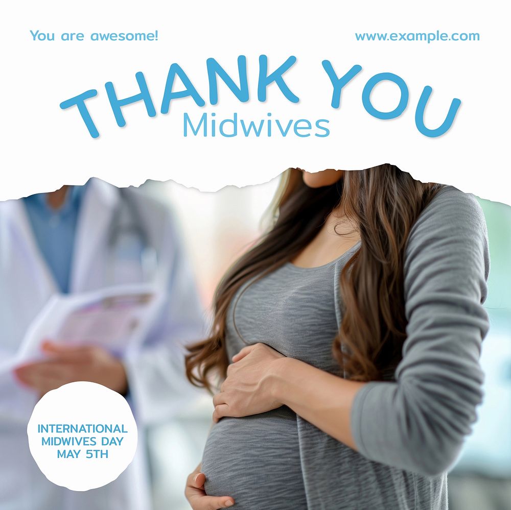 Thank you midwives Facebook post template