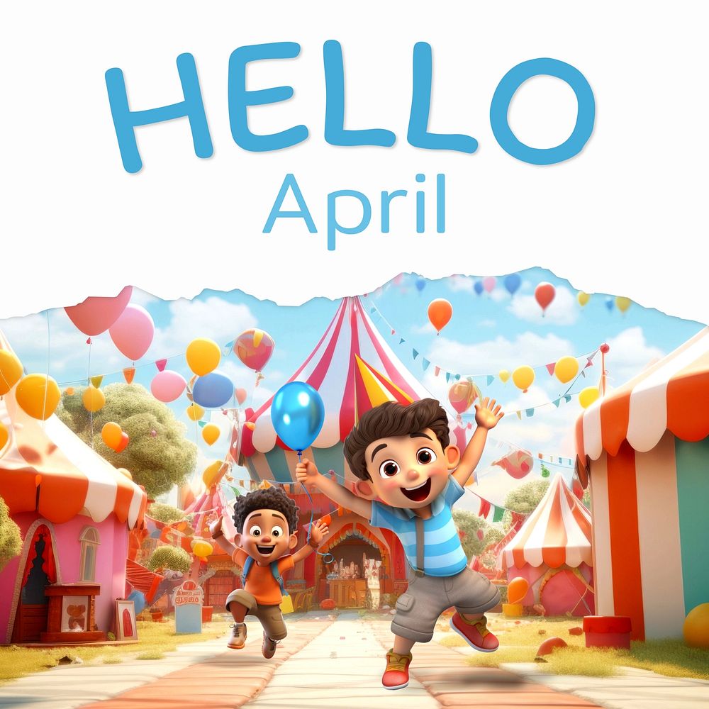 Hello April Instagram post template | Free Photo - rawpixel