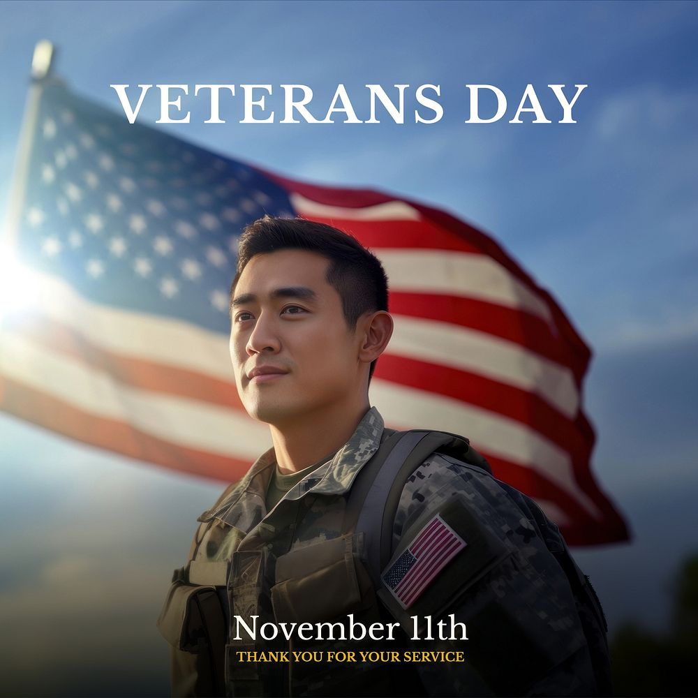 USA Veterans day Instagram post template
