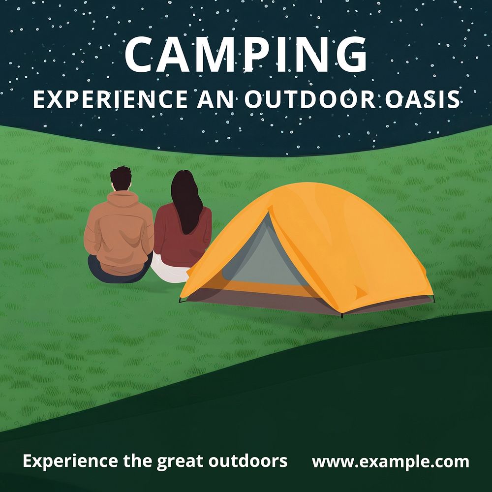 Camping Instagram post template  
