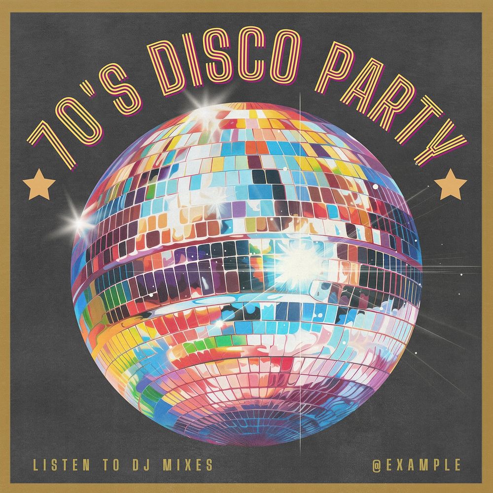 Disco party Instagram post template
