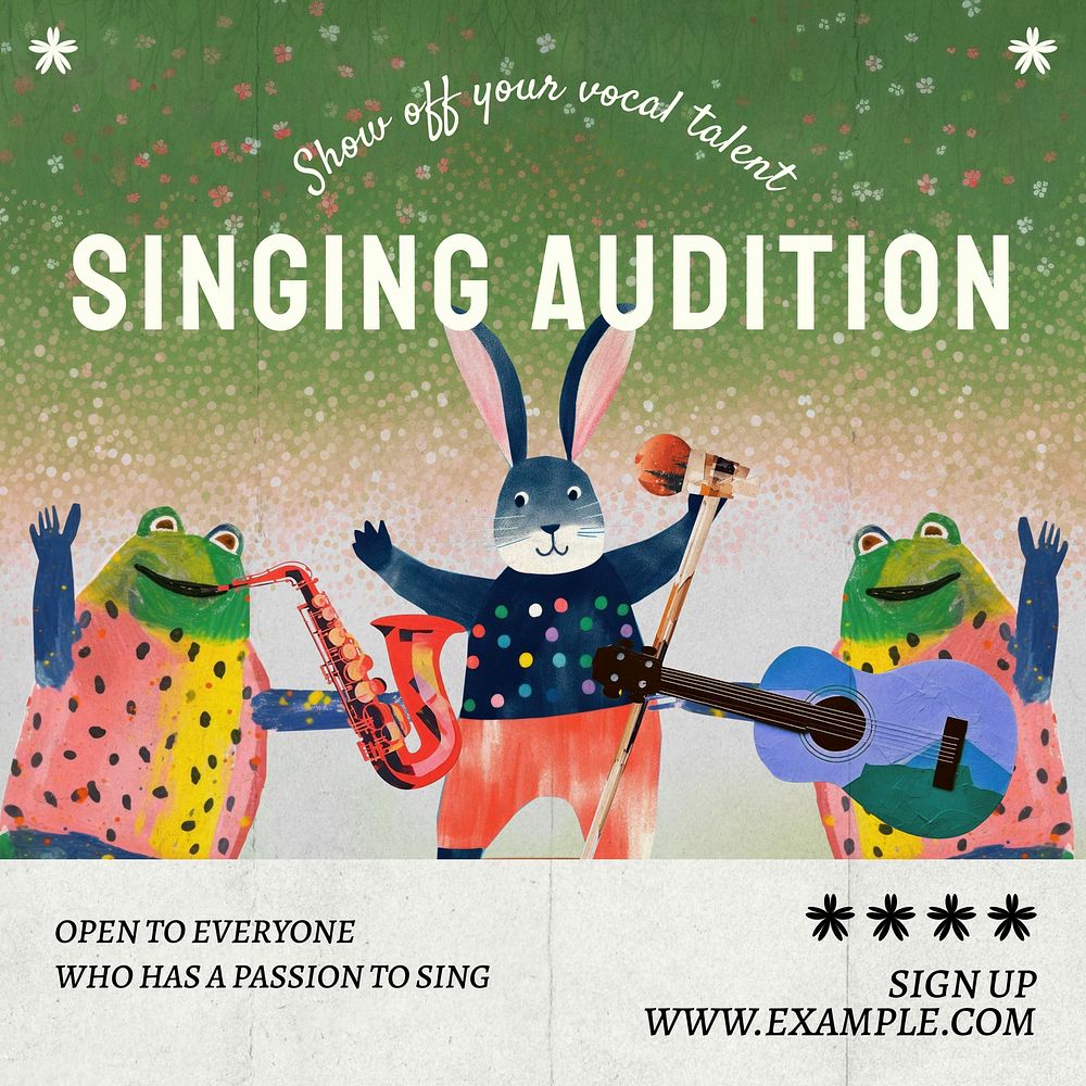 Singing audition Instagram post template