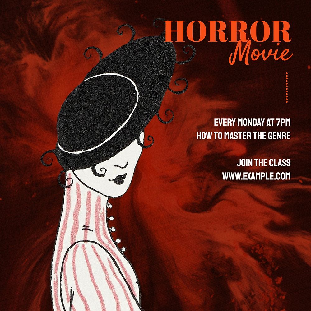 Horror movie class Instagram post template
