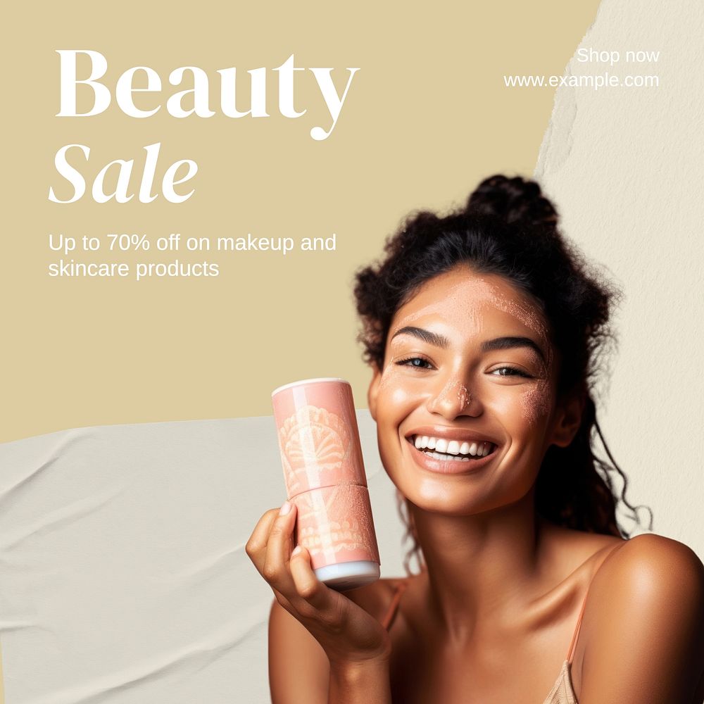 Beauty sale Facebook post template