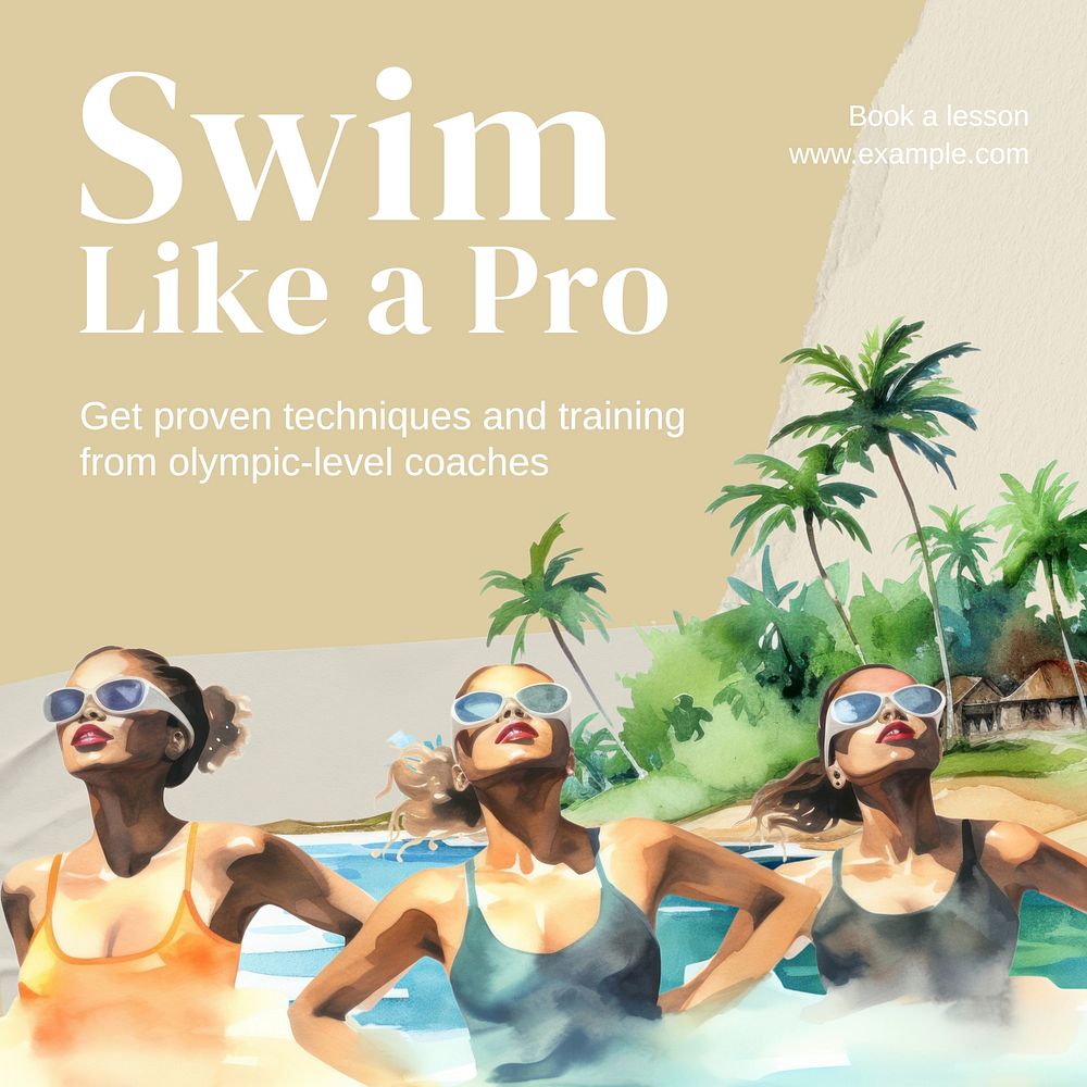 Swimming lessons Instagram post template