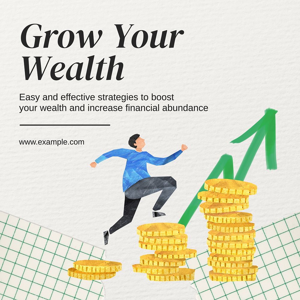 Grow your wealth Instagram post template