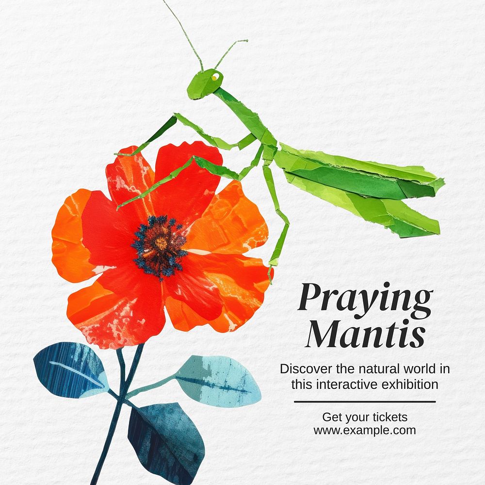 Praying mantis Instagram post template