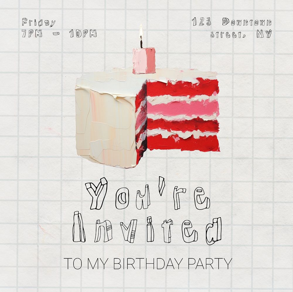 Birthday party invitation card template