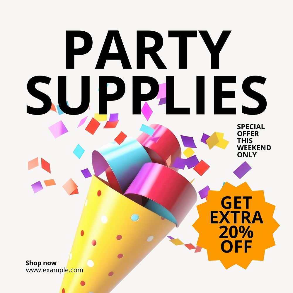 Party supplies Instagram post template