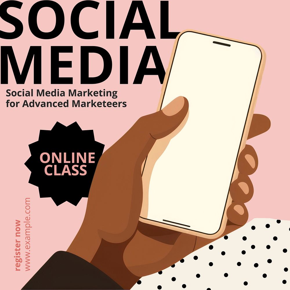Social media course Instagram post template