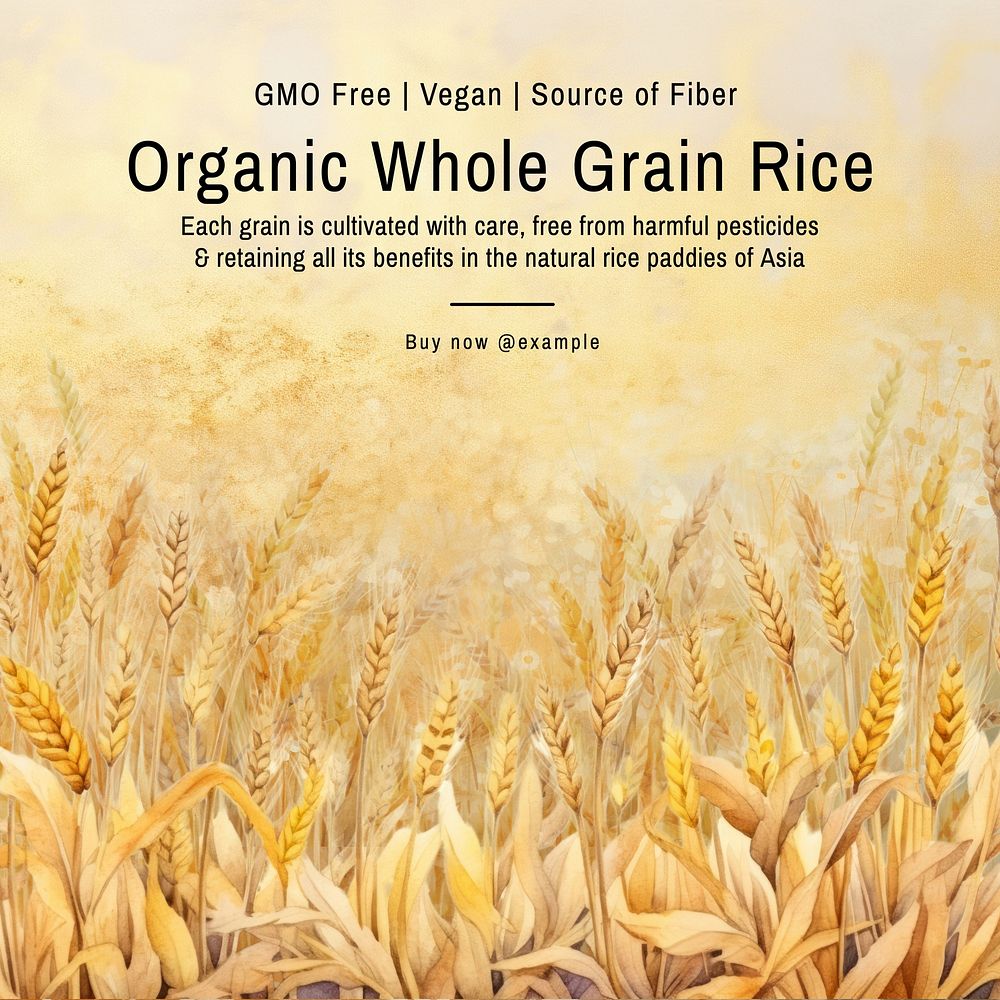 Organic rice Facebook post template